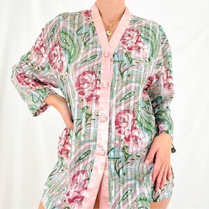 Victoria’s Secret ‘Gold Label’ Vintage Button Down Floral Stripe Nightshirt